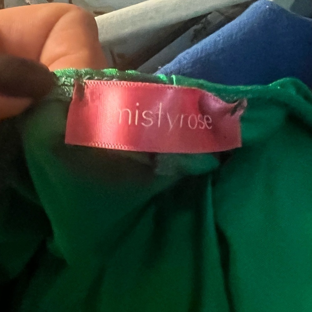 Kelly Green Misty Rose strapless midi dress​​​​​​​ - Picture 4 of 4